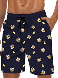 Lzzidou Men's Swim Trunks 8 Inch Inseam Mesh Lining