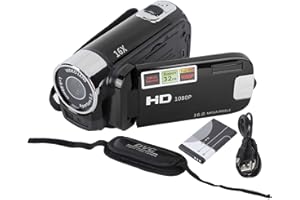Video Camera Camcorder, Full HD 1080P 30FPS 16 MP IR Night Vision Vlogging Camera Recorder, 2.7 Inch IPS Screen 16X Zoom Digi