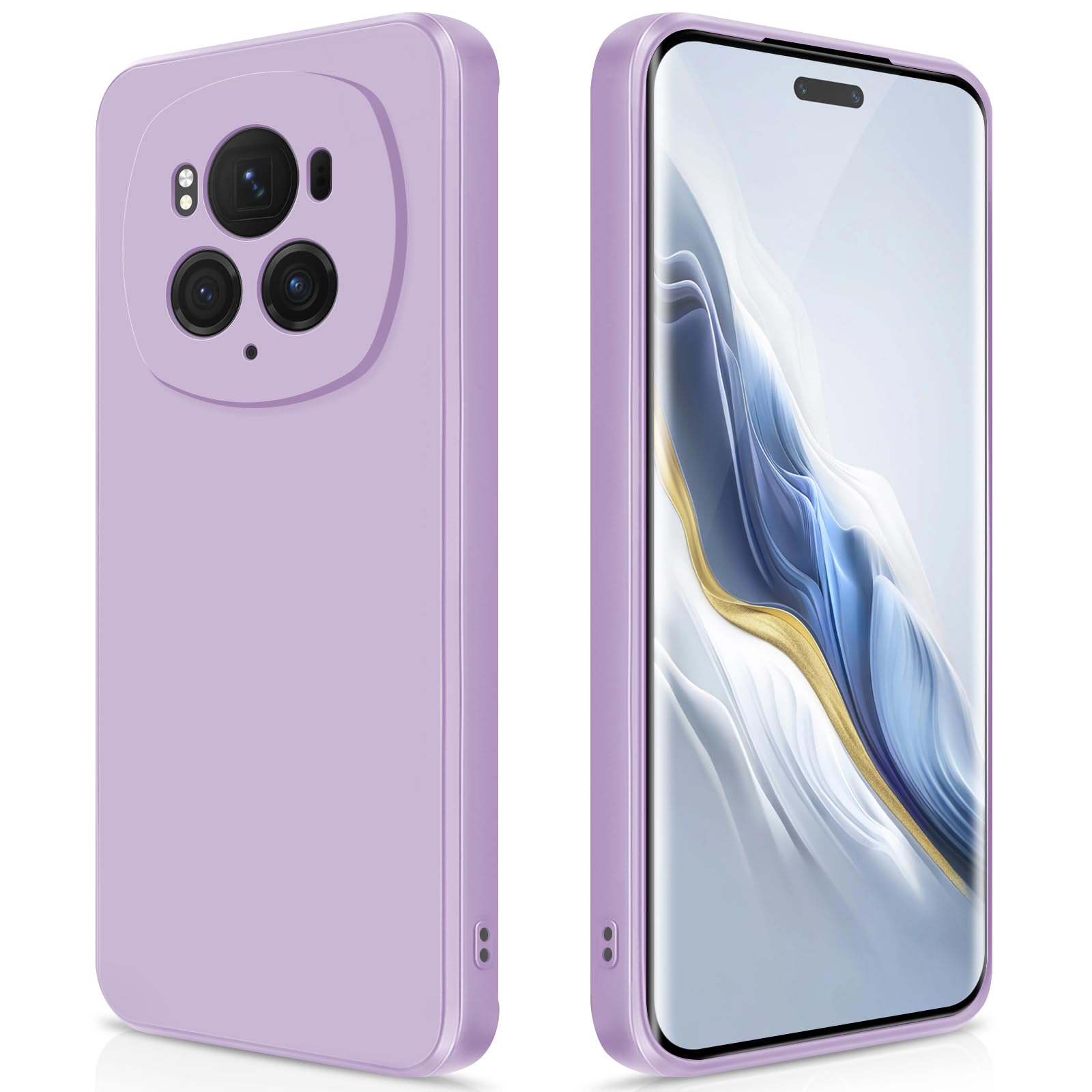 GiiYoon Case Compatible with Honor Magic 6 Pro, Silky-Soft Touch Full-Body Protective Phone Silicone Case, Shockproof Cover with Microfiber Lining, Purple — image 1