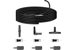 Saricho Aquarium air Pump Accessories Set-9.84/26.25/101.71 feet Aquarium Airline tubing Hose,Check valves,air Stones and connectors of I,L,T Shape (9.84 feet Hose 3 Stone 3 Check Valve 3 Connector)