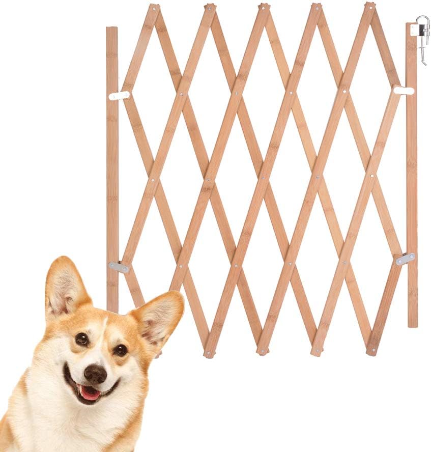 URIJK Barrière Bois Extensible Barrière séparé pour Petit Chien Clôture Réglable pour Animaux