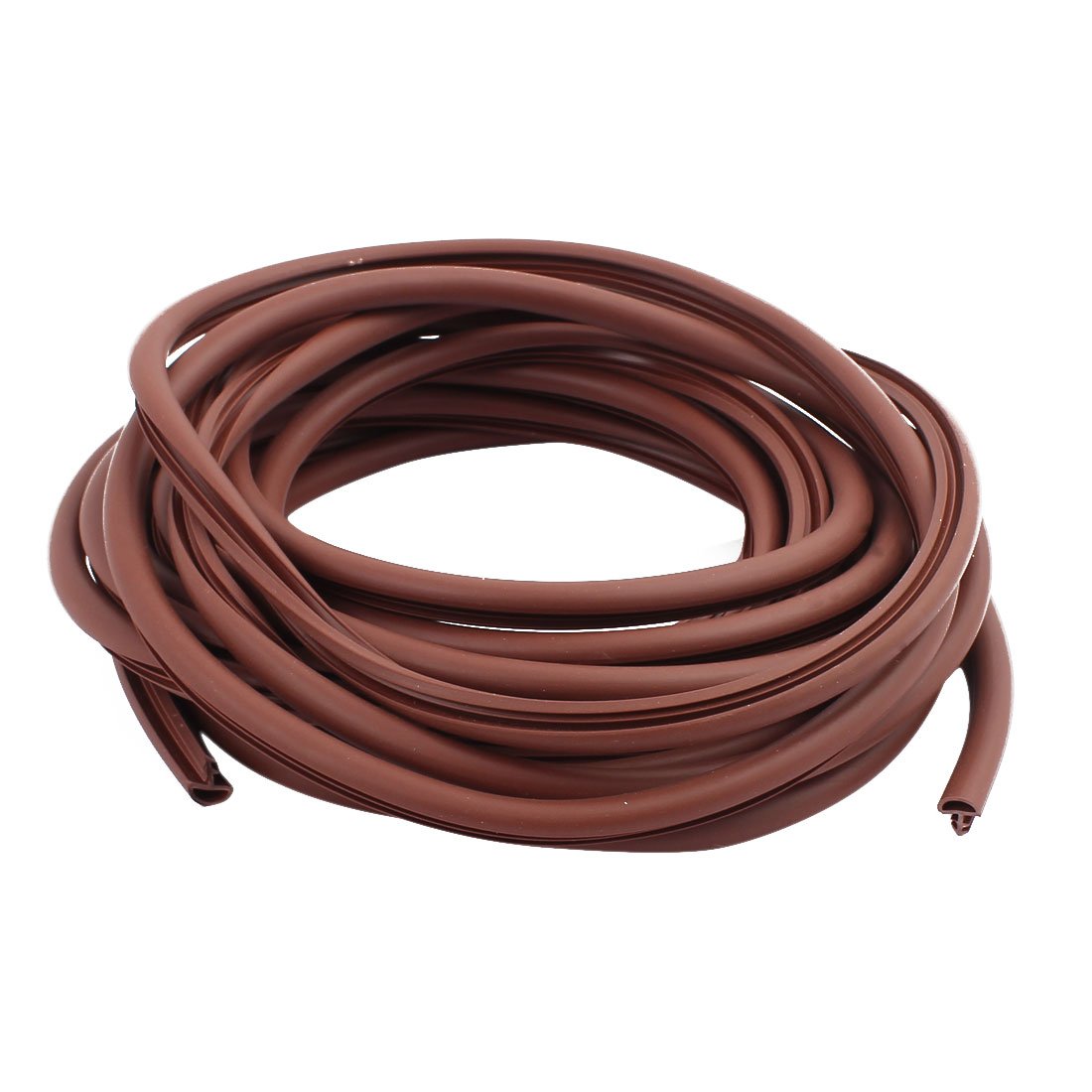 Sourcingmap 8mm Width Rubber Door Window Glass Strip Seal Draught Excluder Brown 6M Length