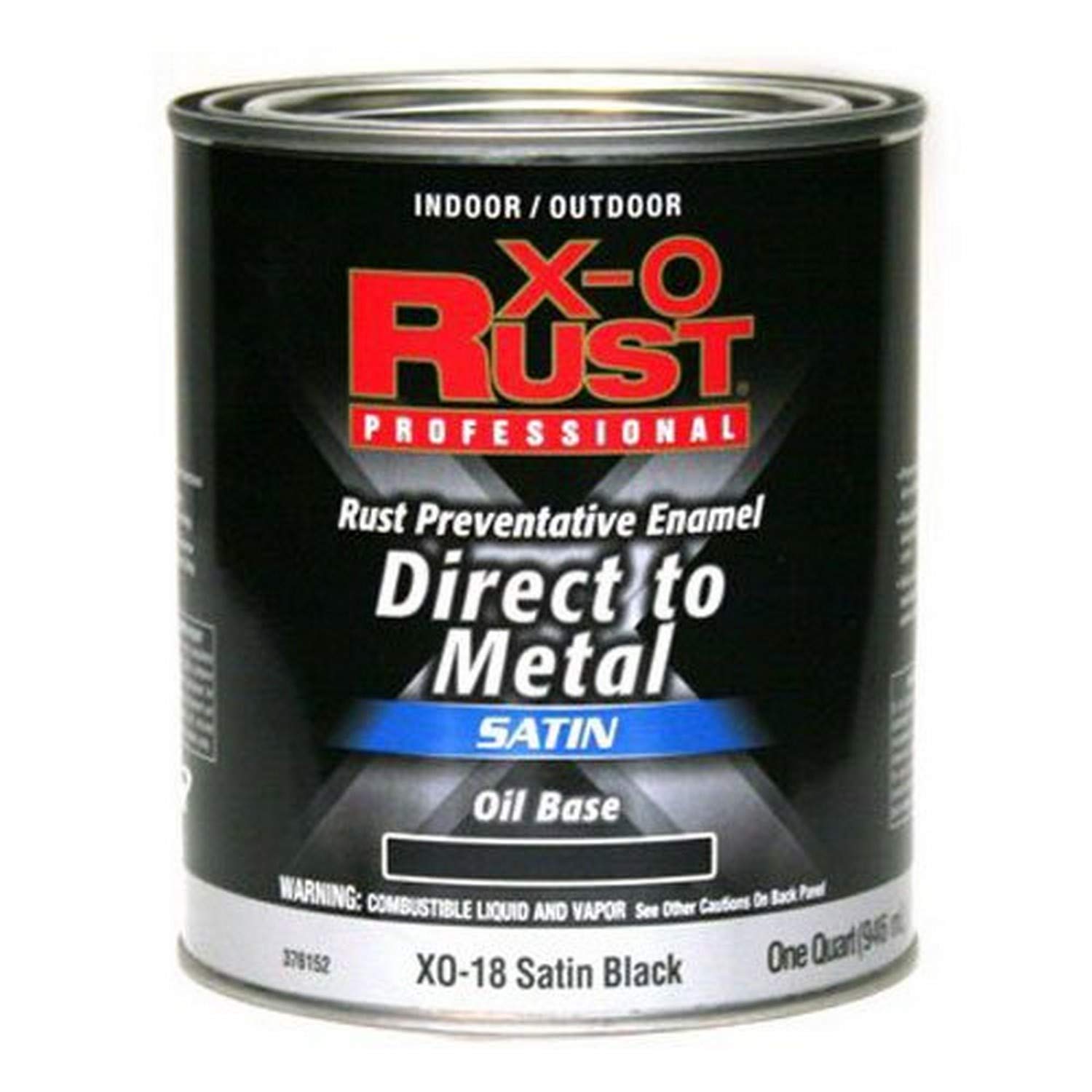 True ValueXO18-QT Satin Black Premium X-O Rust Interior/Exterior Anti Rust Enamel 1 Quart