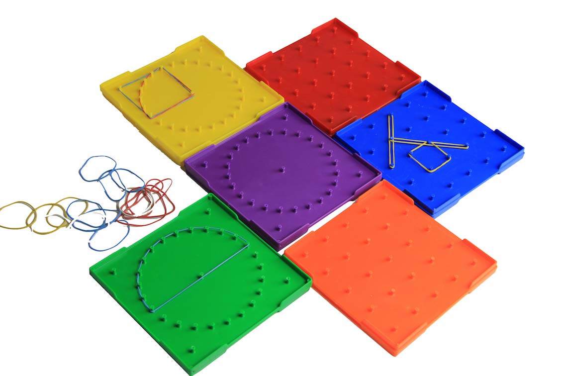 WISSNER active learning Set of 6 Geoboards Double Sided In 6 Colours
