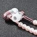 Plaviya Pearl Necklace Earphones Pearl Beads Jewelry Headphones with Mic & Volume Control Stereo Pearl Earphones Female Noise Cancelling 0.35 mm in-Ear Headset