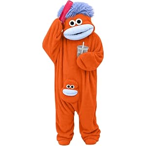 Coal2ToalPW Big Mouth Monster Onesie Adult Ugly Frog Silly Funny Cozy Fleece Cute Frog Pajamas One Piece Costume with Comb