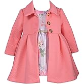 Bonnie Jean Girl's Spring Easter Dress and Coat Set for Baby, Toddler and Little Girls