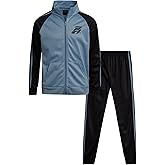 Pro Athlete Boys Tracksuit Set - 2 Piece Performance Tricot Zip Up Mock Neck Sweatshirt and Boys Joggers Track Pants