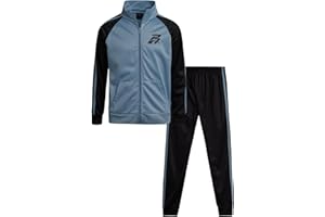 Pro Athlete Boys Tracksuit Set - 2 Piece Performance Tricot Zip Up Mock Neck Sweatshirt and Boys Joggers Track Pants (8-12)