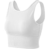 Workout Crop Tank Tops for Women Solid Comfort Sleeveless Shirts for Casual Sports Fitness Yoga Reversible Ribbed Tops