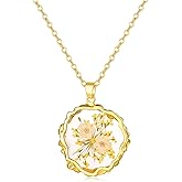 Hefestus Real Pressed Flower Necklace for Women, Handmade Boho Chic Dangle Design, Unique Floral Jewelry, Cute and Thoughtful Gift for Christmas, Valentine’s & Mother’s Day