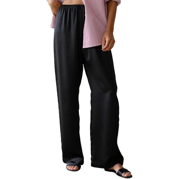 新品 DoubleFaced Silk Cotton Pants black 2 LilySilk Double-Faced Silk Charmeuse Pants for Women Dressy