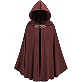 Colorful House Adult Renaissance Cloak Gothic Witch Cape with Hooded Medieval Halloween Capes