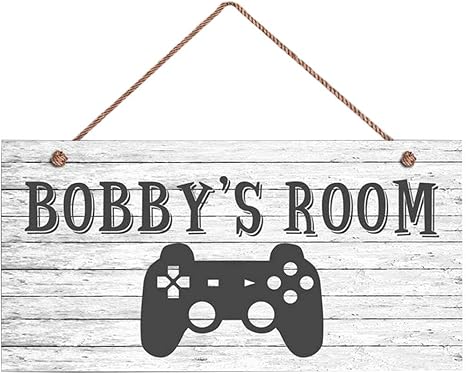 Amazon Com Roonasn Personalized Sign Customizable Name Rustic Game Controller Room Sign Funny Hanging Wall Art Sign Home Door Decor Home Kitchen