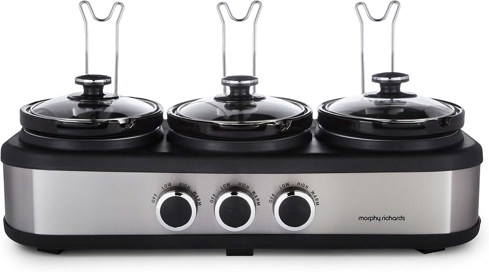 Morphy Richards TrioServe 3.9L Slow Cooker with Independent Pots 3 Settings