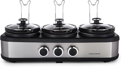 Morphy Richards TrioServe 3.9L Slow Cooker with Independent Pots 3 Settings