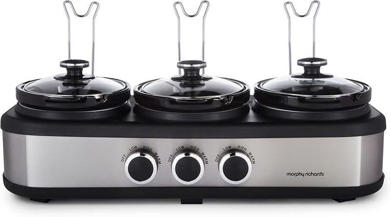 Morphy Richards TrioServe 3.9L Slow Cooker with Independent Pots 3 Settings