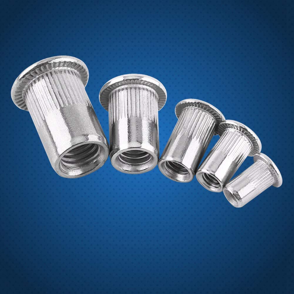 M6 Tuercas Remachadas Cabeza Plana Inserto Ciego Roscado Aluminio Rivnut Sert Tornillo Acero