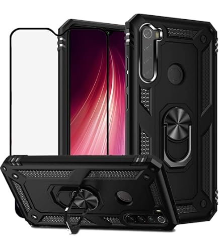 Cover Portafoglio MRSTER Per Xiaomi Redmi Note 8, Pelle Sintetica Con Quadrifoglio 3D, Viola, Cinturino Incluso