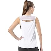 Bezioner Workout Tops for Women Quick Dry Tennis Golf Tank Tops Mesh Open Back Athletic Yoga Running Shirts Sleeveless