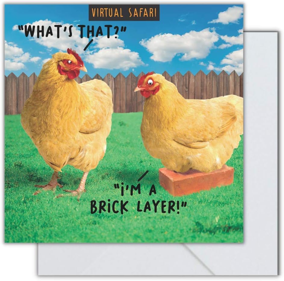 Brick Layer Open Greetings Card 163x163mm BigaMart