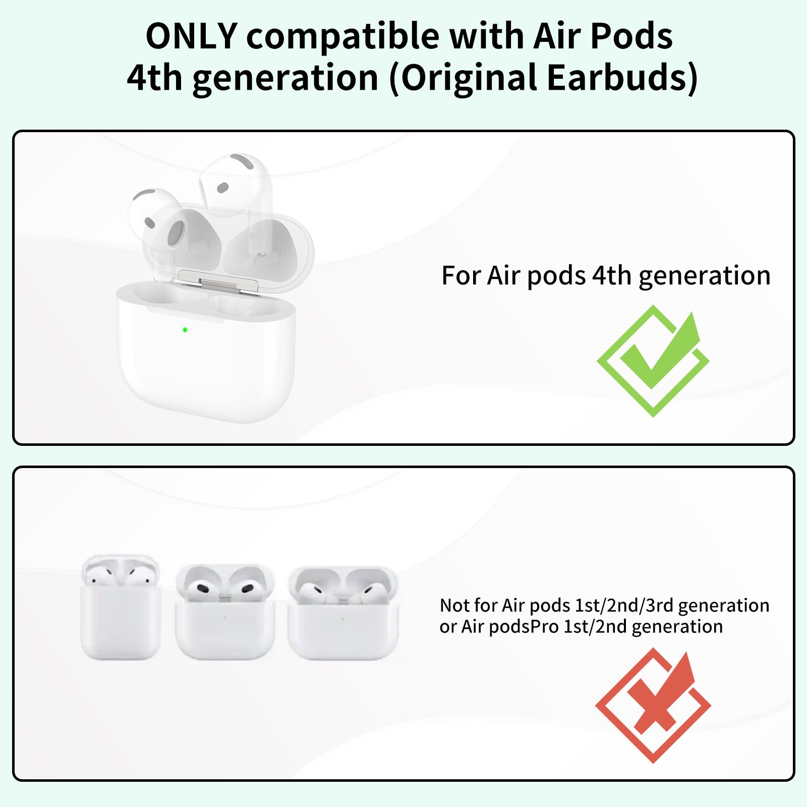 Wireless Charging Case Compatible with AirPods 4th Generation, USB-C Port Airpods 4 Charging Case Replacement, No Earbuds