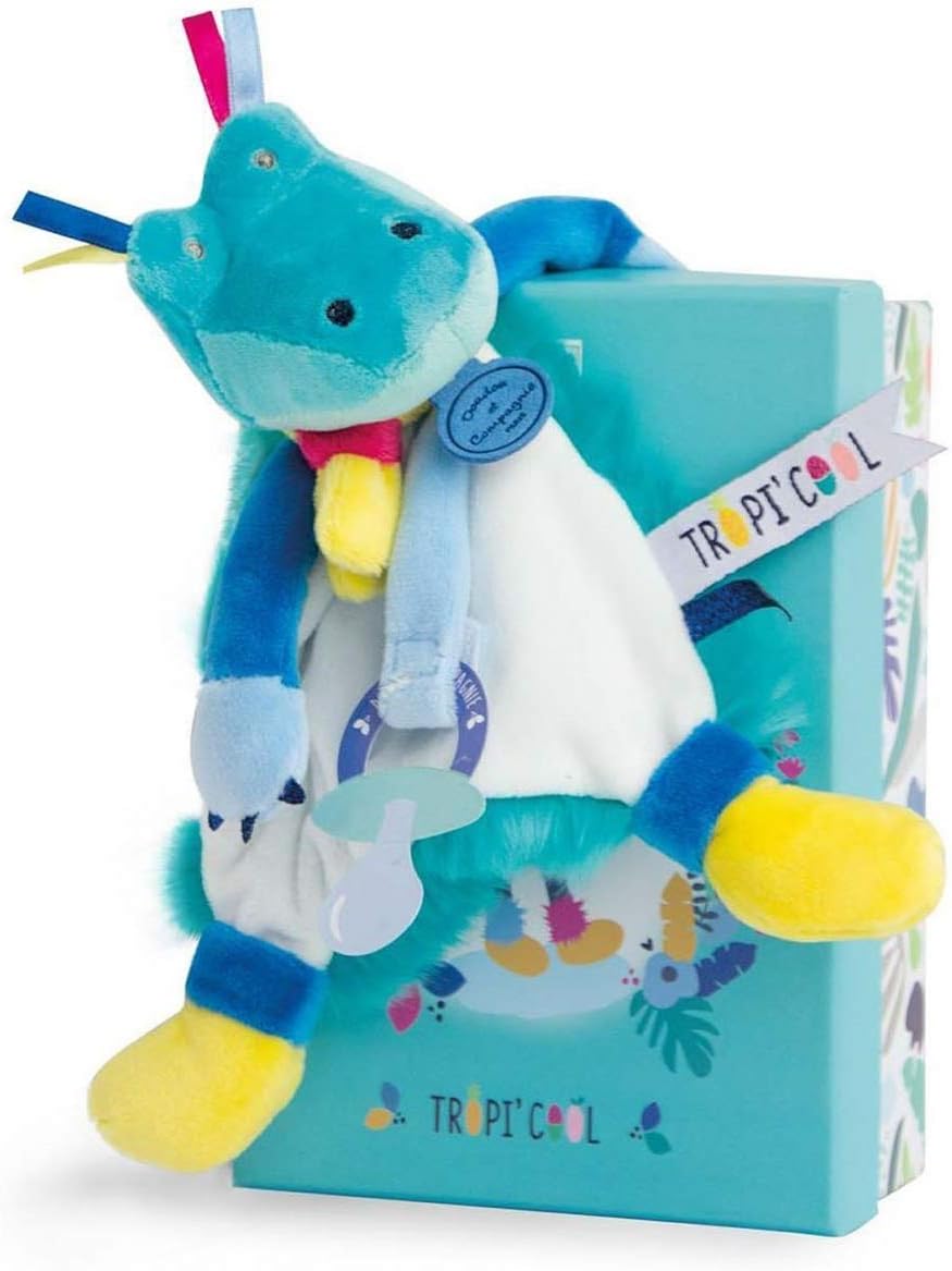 Doudou et Compagnie DC3285 Crocodile Dummy Clip, Blue