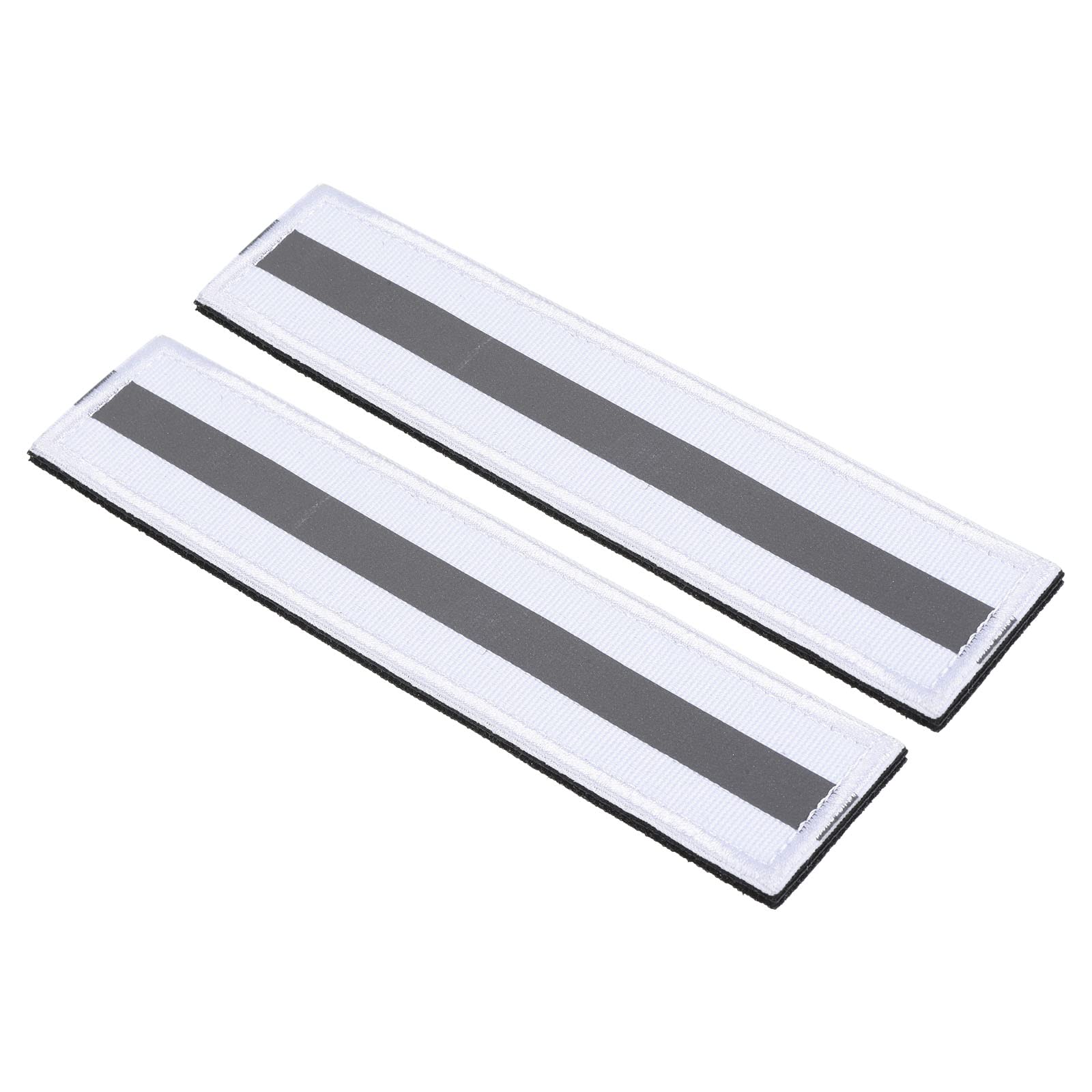 PATIKIL Reflective Patch 1x6, 2 Pcs Hook and Loop Fastener Safety Appliques for Night Sportsperson Worker Hiker, White