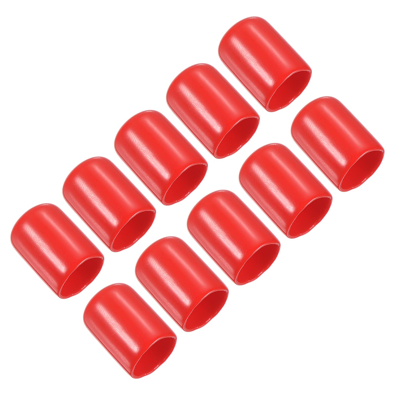 PATIKIL 13mm Pool Tip Cover, 10 Pack Billiard Cue Tip Protector Rubber Pool Cue Tips Head Tool Snooker Accessory for Billiard Club, Red