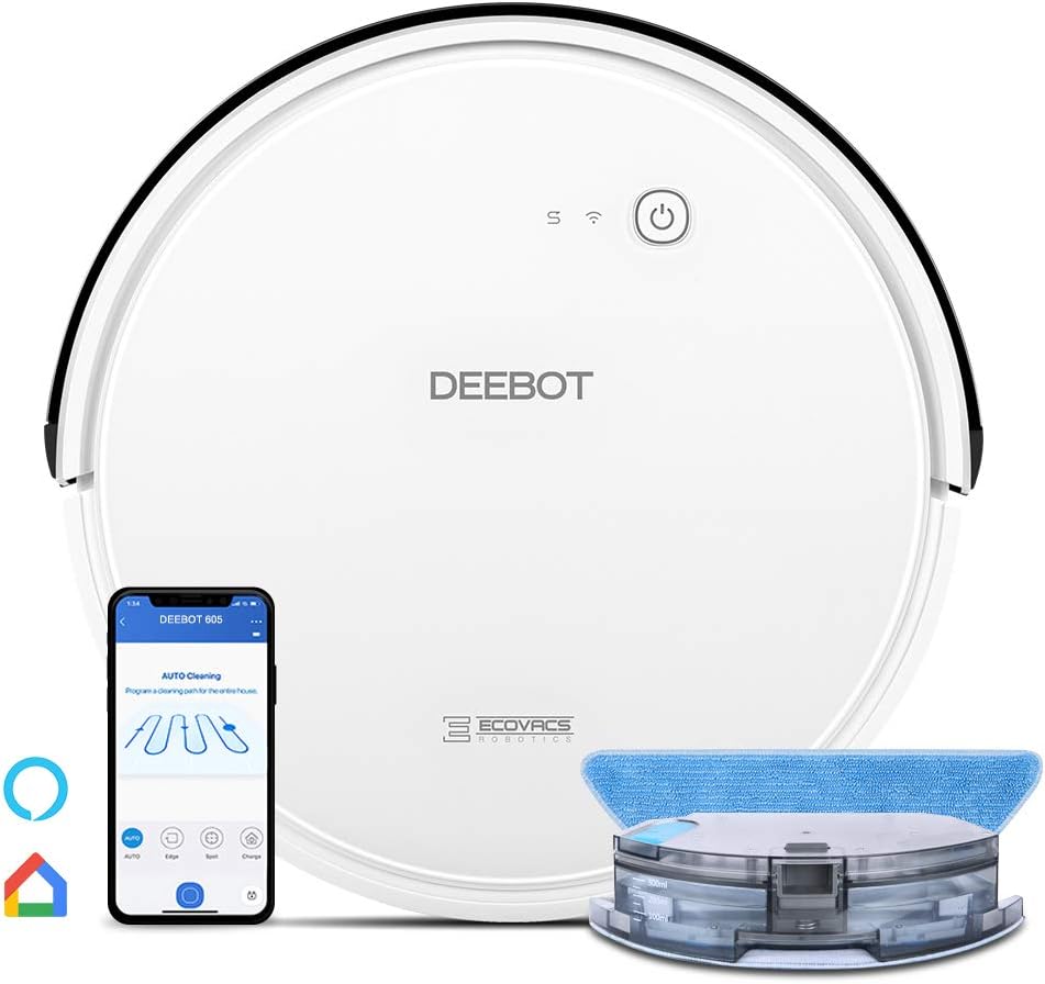 Ecovacs DEEBOT 605 Convertible Vacuuming or Mopping Robotic Vacuum Cleaner