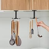 2 PCS Kitchen Rotating Utensils Hooks, Matte Black