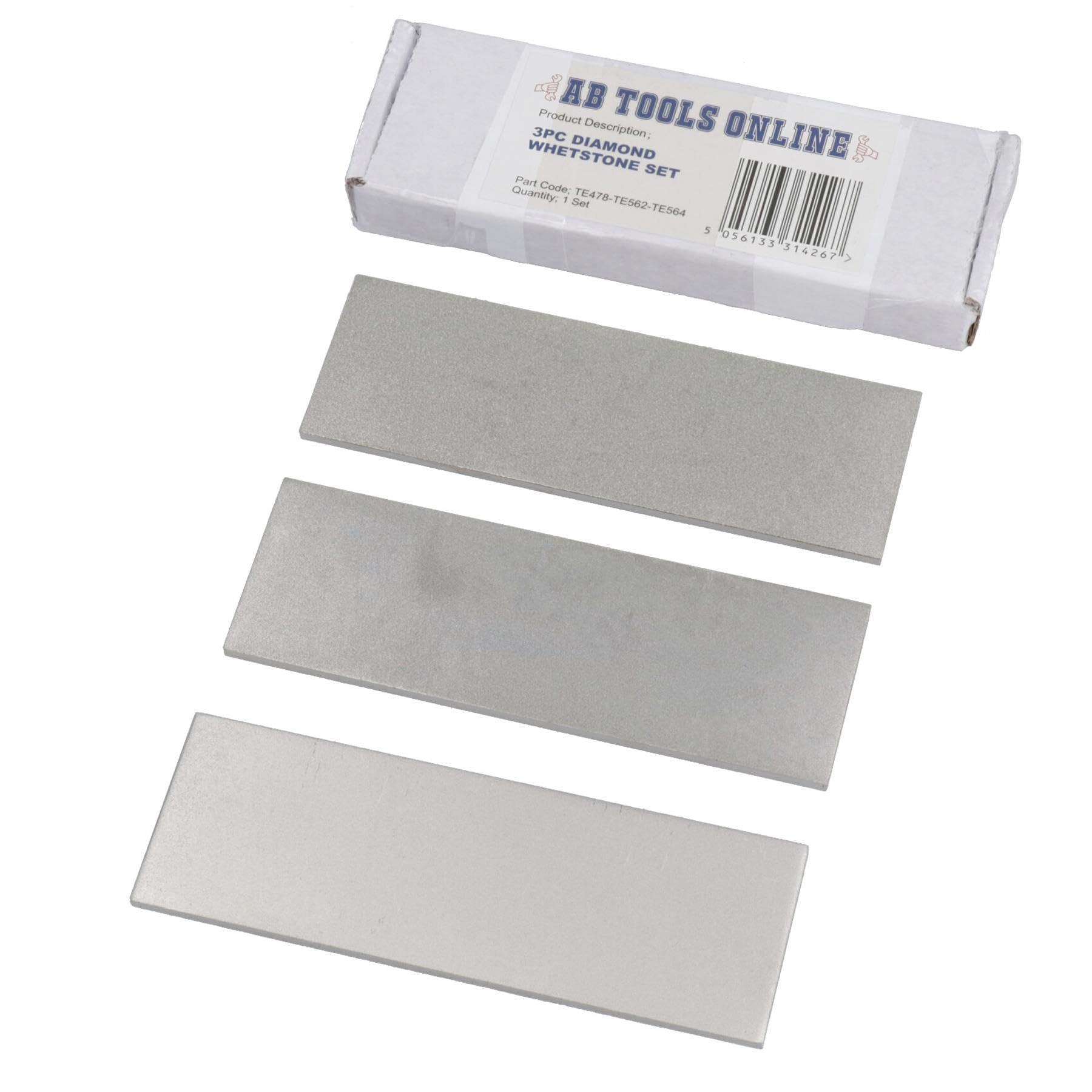 AB Tools 3pc Professional Diamond Sharpening Stone 6" Extra Fine/Fine/Coarse