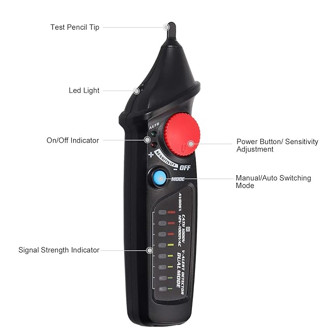 Neoteck Detector de Voltaje sin Contacto Voltaje Tester 12V-1000V ...