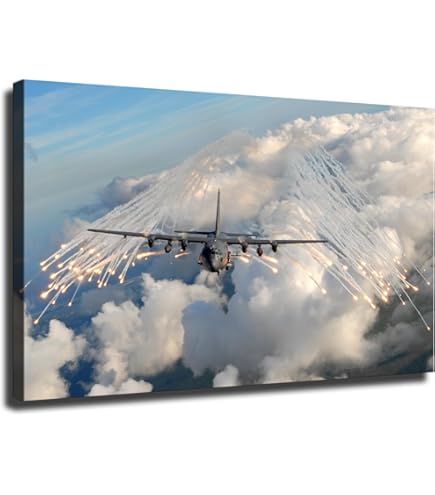 Amazon.com: Un C-130 Hércules libera bengalas durante una misión