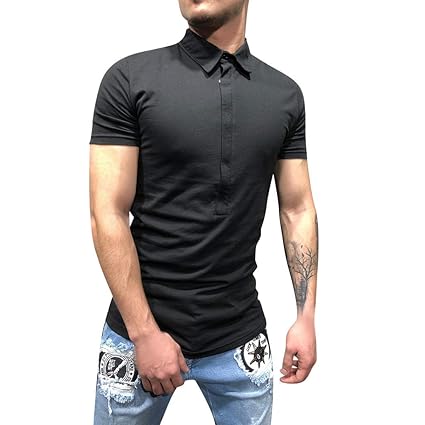 Herren Poloshirt Polohemd Sommer T-Shirt Polo Kragen Slim Fit Baumwolle Kurzarm mit Polokragen Kurzarmshirt Polohemden