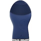 Nautica PC120 Facial Cleansing Brush Made with Ultra-Hygienic Soft Silicone, Waterproof, Rechargeable Vibrating Face Exfoliator Scrub Brush with Sonic Technology for Men & Women - Navy