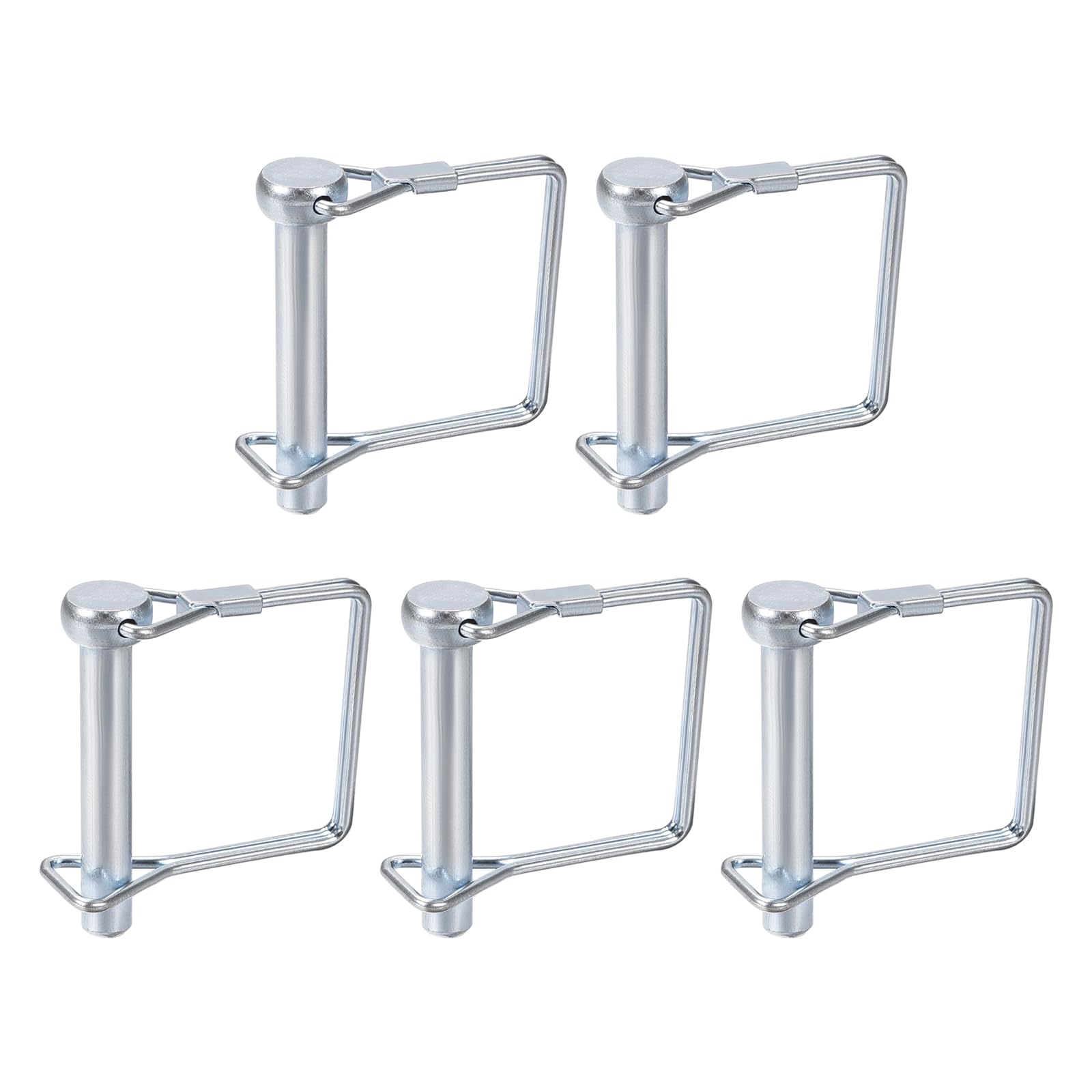 DTGN 8mm x 50mm (DxL) Shaft Locking Pin - 5Pack - Good for Farm Trailers Lawn - Carbon Steel Square Trailer Coupler Pin - Silver Tone