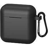 Geekria Silicone Case Cover Compatible with TOZO T6 True Wireless Earbuds, Earphones Skin Cover, Protective Carrying Case with Keychain Hook, Charging Port Accessible (Black)