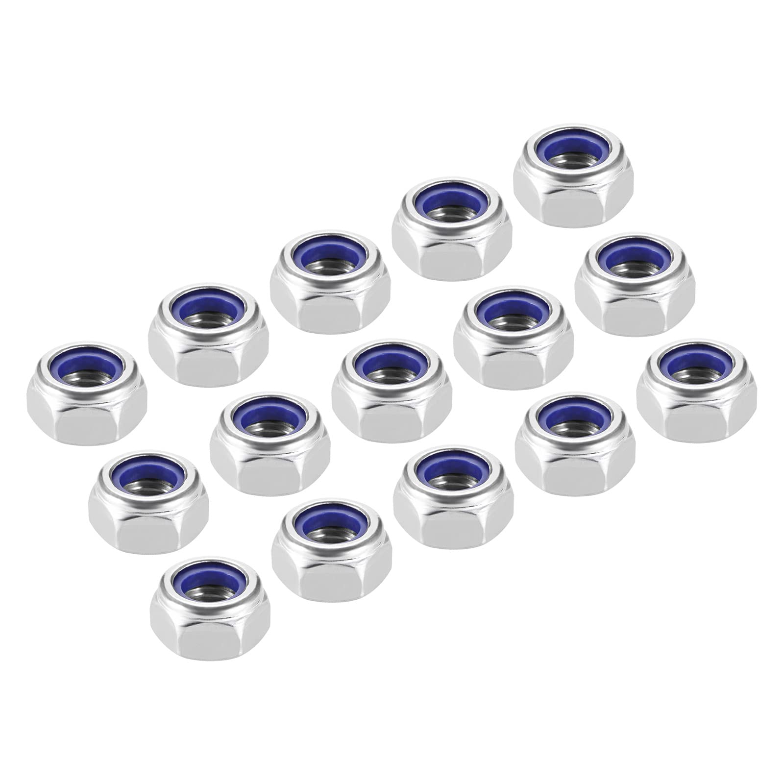 METALLIXITY Hex Lock Nut Fasteners(M10x1.5mm) 4Pcs, 304 Stainless Steel Nylon Inserted Self-Lock Nuts - for Car Garage Ship Mechanical Equipment, Silver Tone