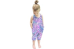 Lindanina Baby Backless Strap Slouch Jumpsuit for Toddler Girls Cute Harem Halter Romper Pants with Pockets