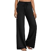 AUTOMET Women‘s Cozy Wide Leg Sweatpants, High Waist Pants for Yoga Lounge and Sleep, Soft Comfy Pants for All Seasons
