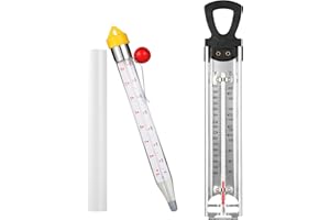 2026 Upgraded Candy Thermometer with Pot Clip and Hanging Hook, Stainless Steel Deep Fry Oil Thermometer Instant Read Cooking