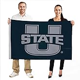Utah State Aggies College Sports Printed Flag - NCAA Licensed - Nylon - School Banner (Blue, Gray) (4' x 6')