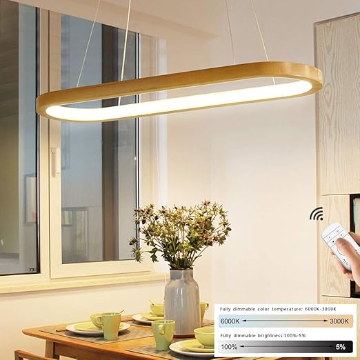 Modern Design Led Pendelleuchte Esszimmer Holz Lampe Dimmbar Ring Hangeleuchte Wohnzimmer Esstischlampe Hohenverstellbar Arbeitszimmer Schlichten Nordischen Buro Kronleuchter Kuche Esstischlampe 33w Amazon De Beleuchtung