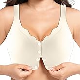 Tupaba Jelly Front Closure Bras for Women Wireless Padded Post Surgery Bra No Underwire Seamless Full Coverage Comfortable