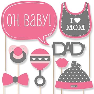 Baby Girl Baby Shower Photo Booth Props Kit 20 Count