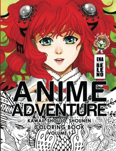 Anime Adventure Coloring Book for Adults: Kawaii, Shoujo, Shounen, School Girls and Boys, Manga, Stress Relieving