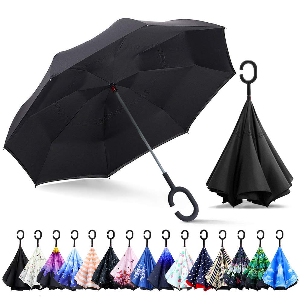 GHANU Umbrella Windproof, Reverse Umbrella, Umbrellas for Women with UV Protection, Upside Down