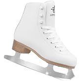 LEVYTEMP Women's/Girls Figure Ice Skates - Youth Figure Skating Shoes with Size Expansion - Comfortable, Durable, and Safe Indoor Outdoor Size 5 6 7 8 9 10