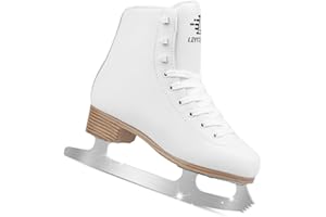 LEVYTEMP Women's/Girls Figure Ice Skates - Youth White Snow Pink Figure Skating Shoes with Two Insoles - Comfortable, Safe In